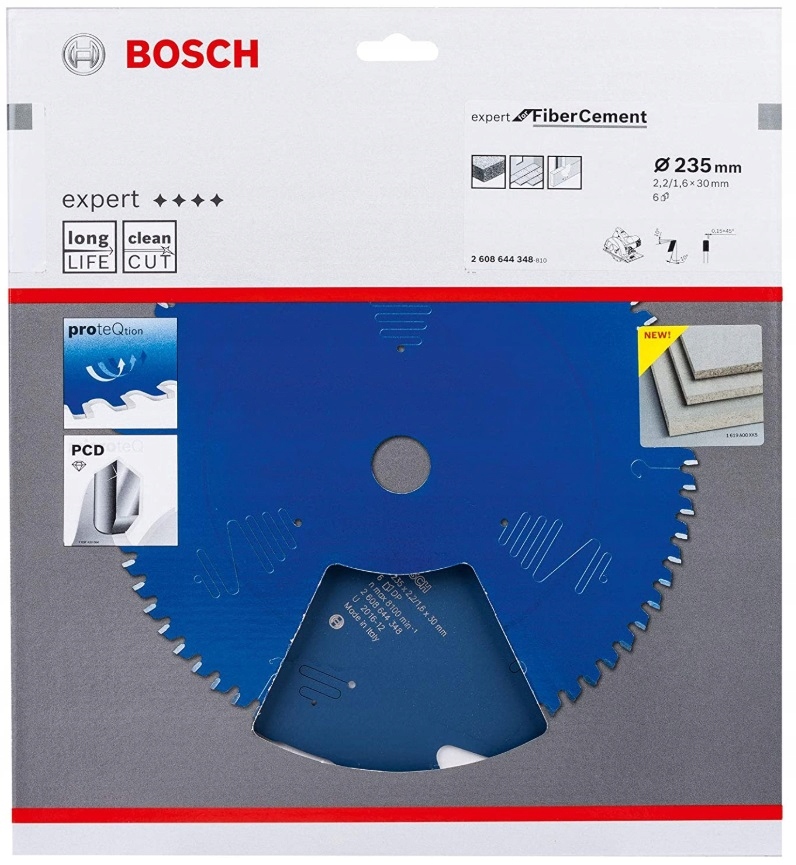 Parametry techniczne tarczy pilarskiej Expert FiberCement 235 mm