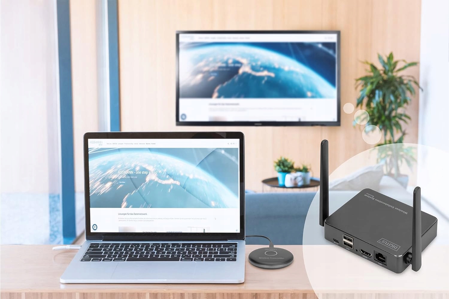 System przekazu sygnału AV Digitus WIREL. TRANSMITTER FOR DS-55317 – Rozszerz swoje prezentacje