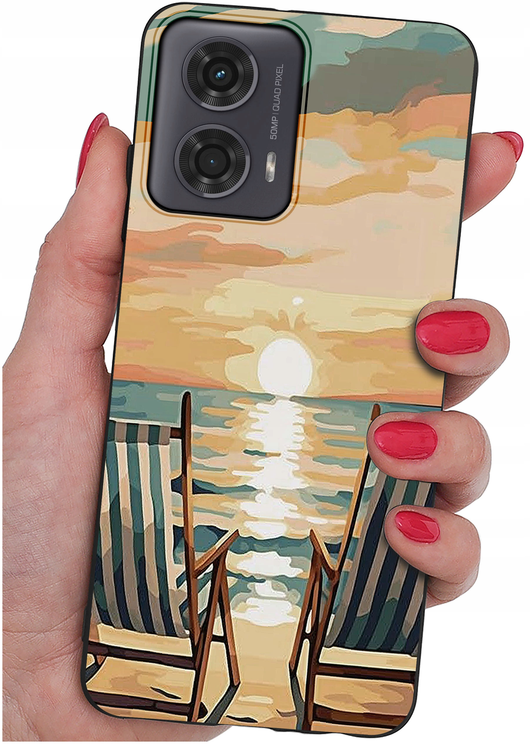 Etui do Motorola Moto G24 | G24 POWER | G04 | E14 WZORY | SILIKONOWE MATT CASE + SZKŁO HARTOWANE 9H