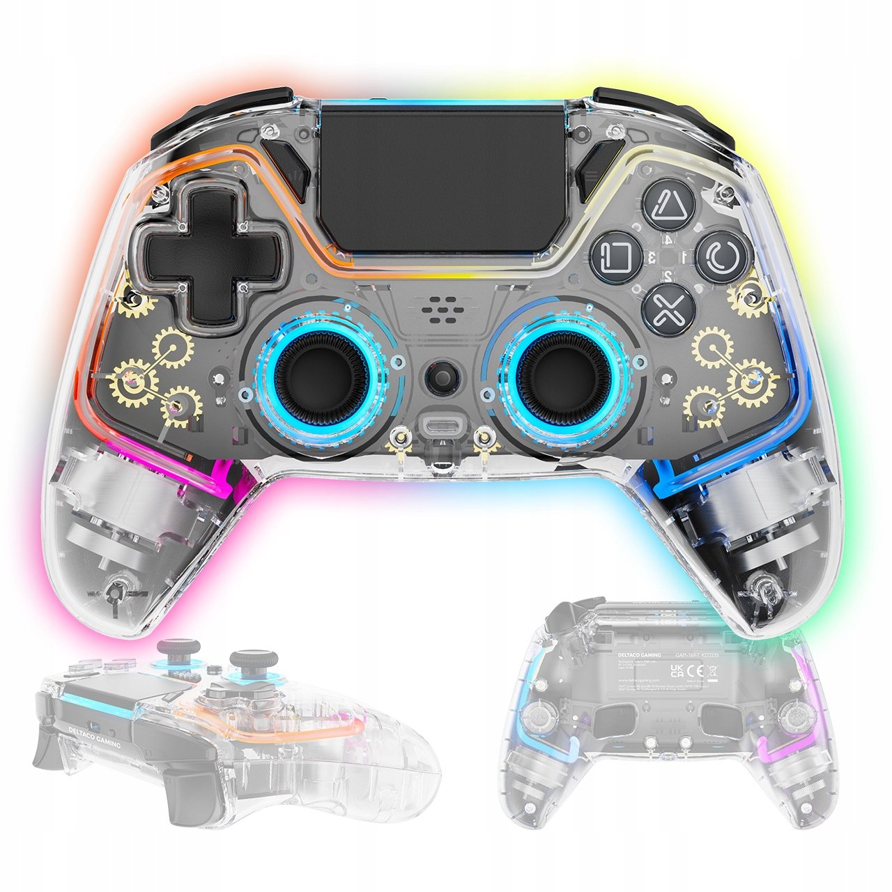 Pad Deltaco PS4/PC Controller Wireless/BT Transparent – Doskonałe doświadczenie gamingowe