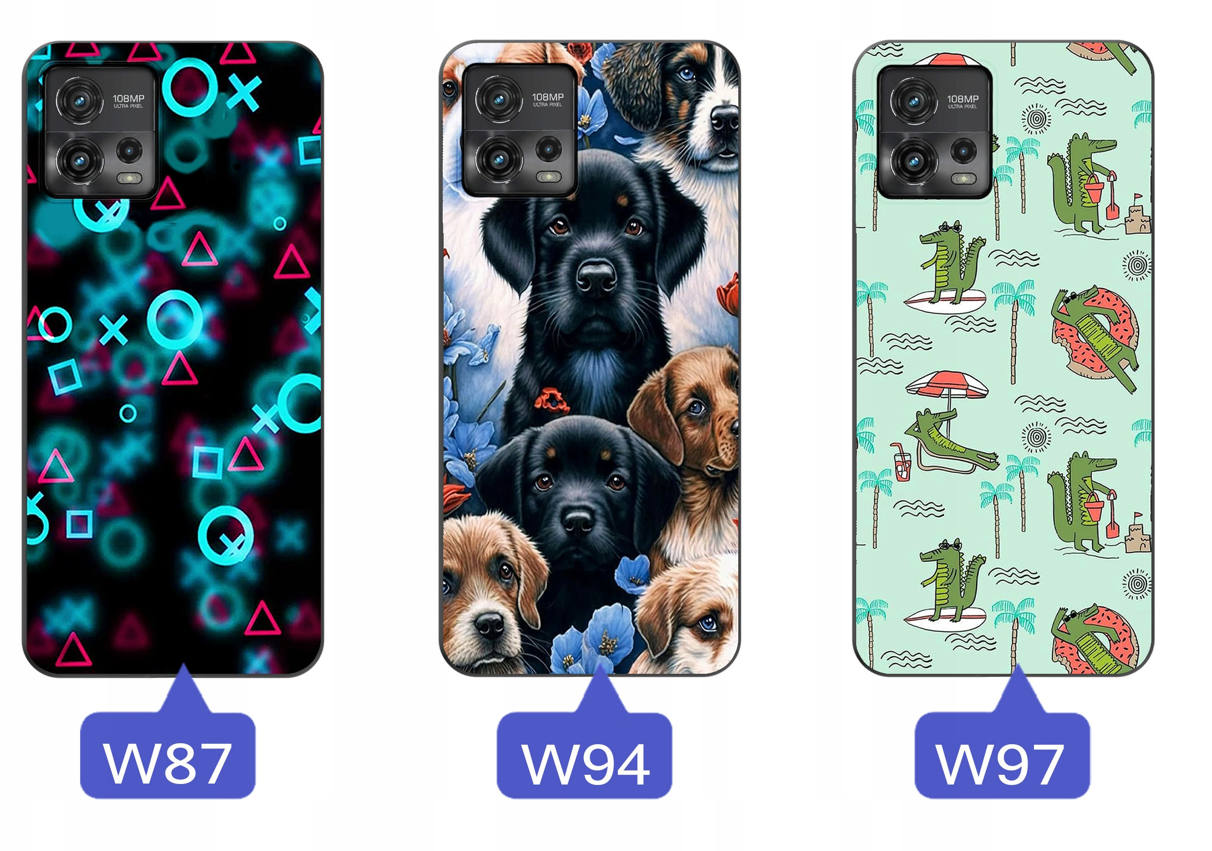 Etui do Motorola Moto G72 WZORY | SILIKONOWE MATT CASE + SZKŁO HARTOWANE 9H