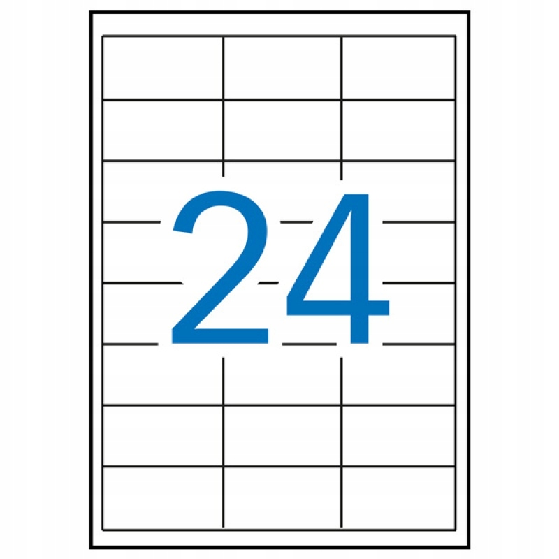 Wydajność – 24 etykiety na arkuszu