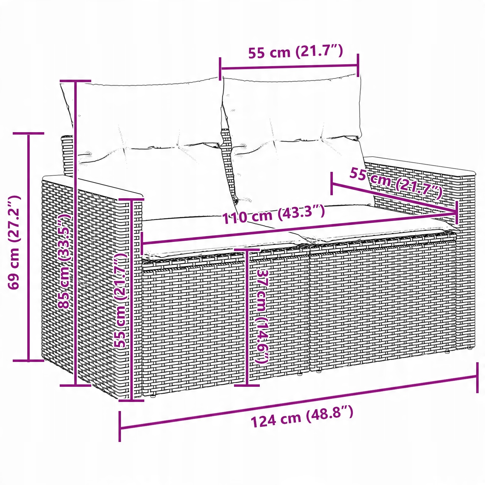 Trwała konstrukcja z naturalnego rattanu