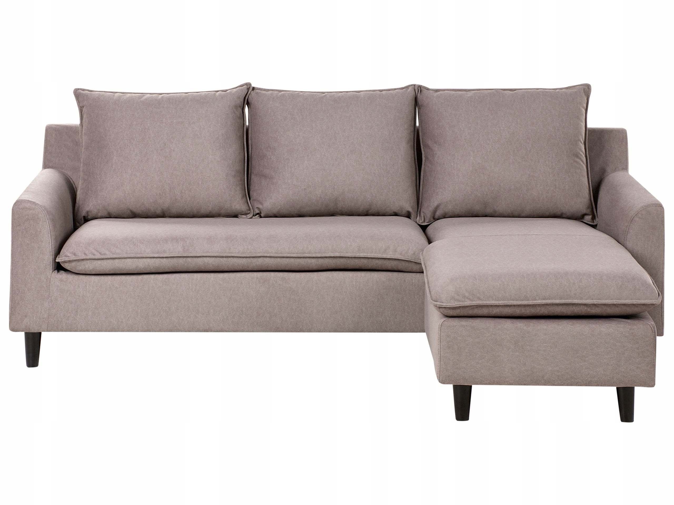 Narożnik dla 3 osób ELVENES Beżowoszary Lewostronny – Komfort i styl w Twoim wnętrzu