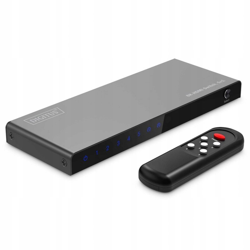 Przełącznik/Switch DIGITUS HDMI 5x1, 8K/60Hz (4:4:4) – Wydajność i wygoda w jednym