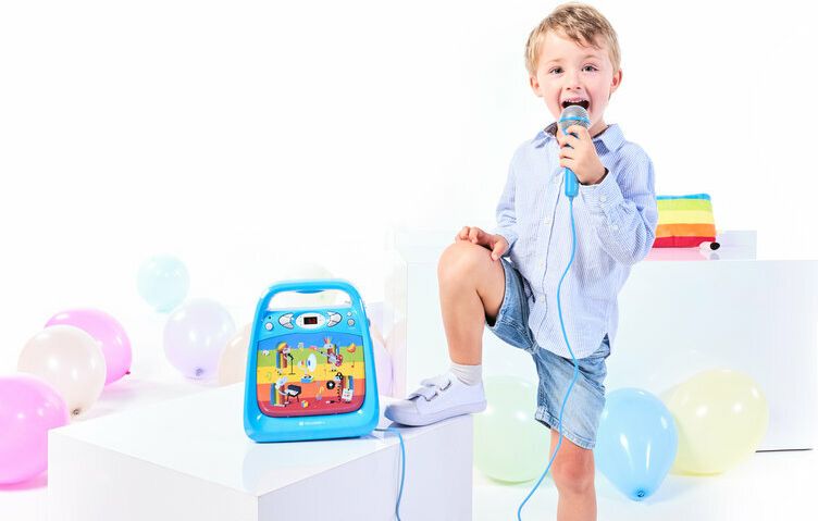 Głośnik karaoke dla dzieci GoGEN DECKOKARAOKEB CD, Bluetooth dziecko śpiewające do mikrofonu
