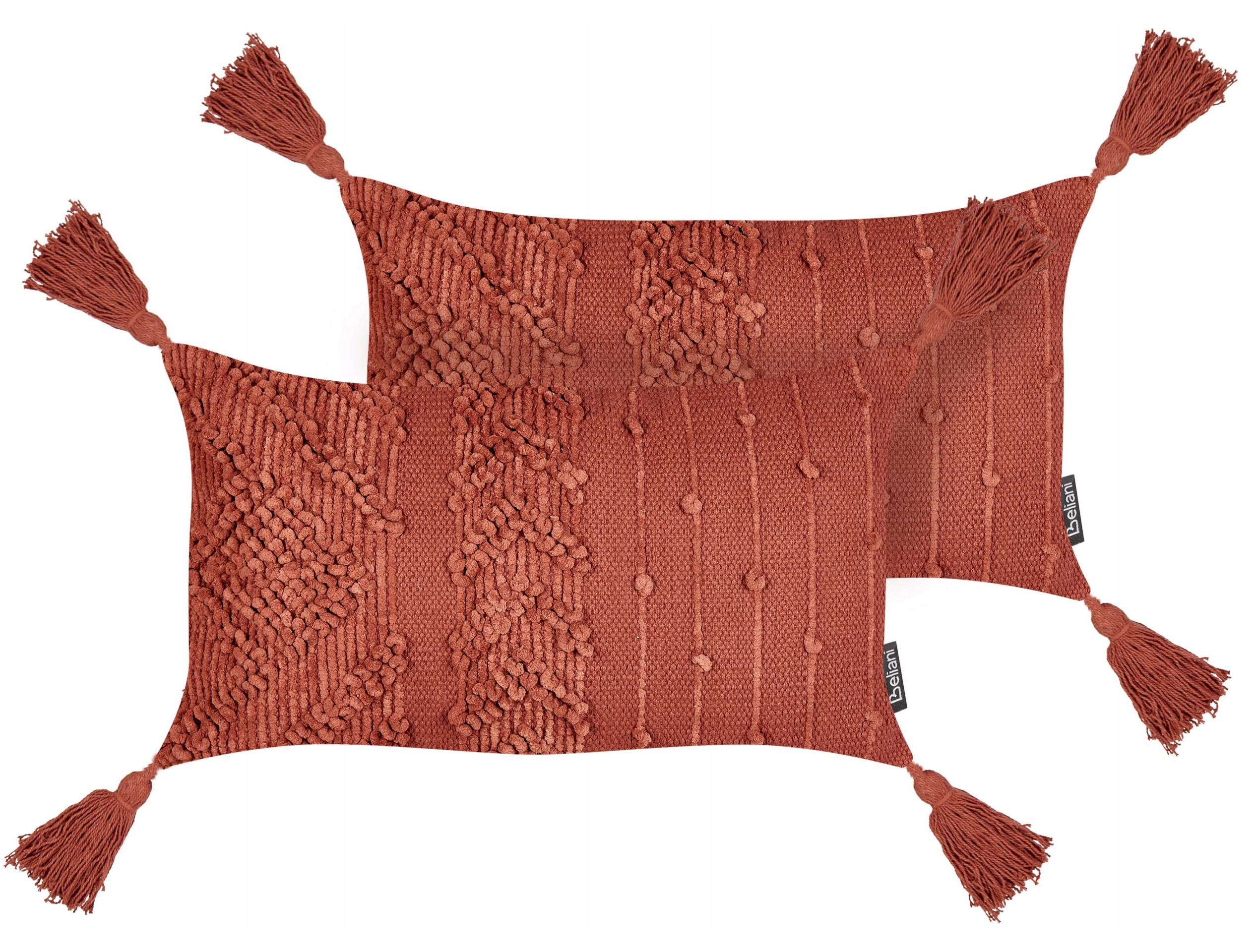 Zestaw 2 poduszek dekoracyjnych VALVARIA Bawełna 30 x 50 cm – Czerwony Wzór zygzak