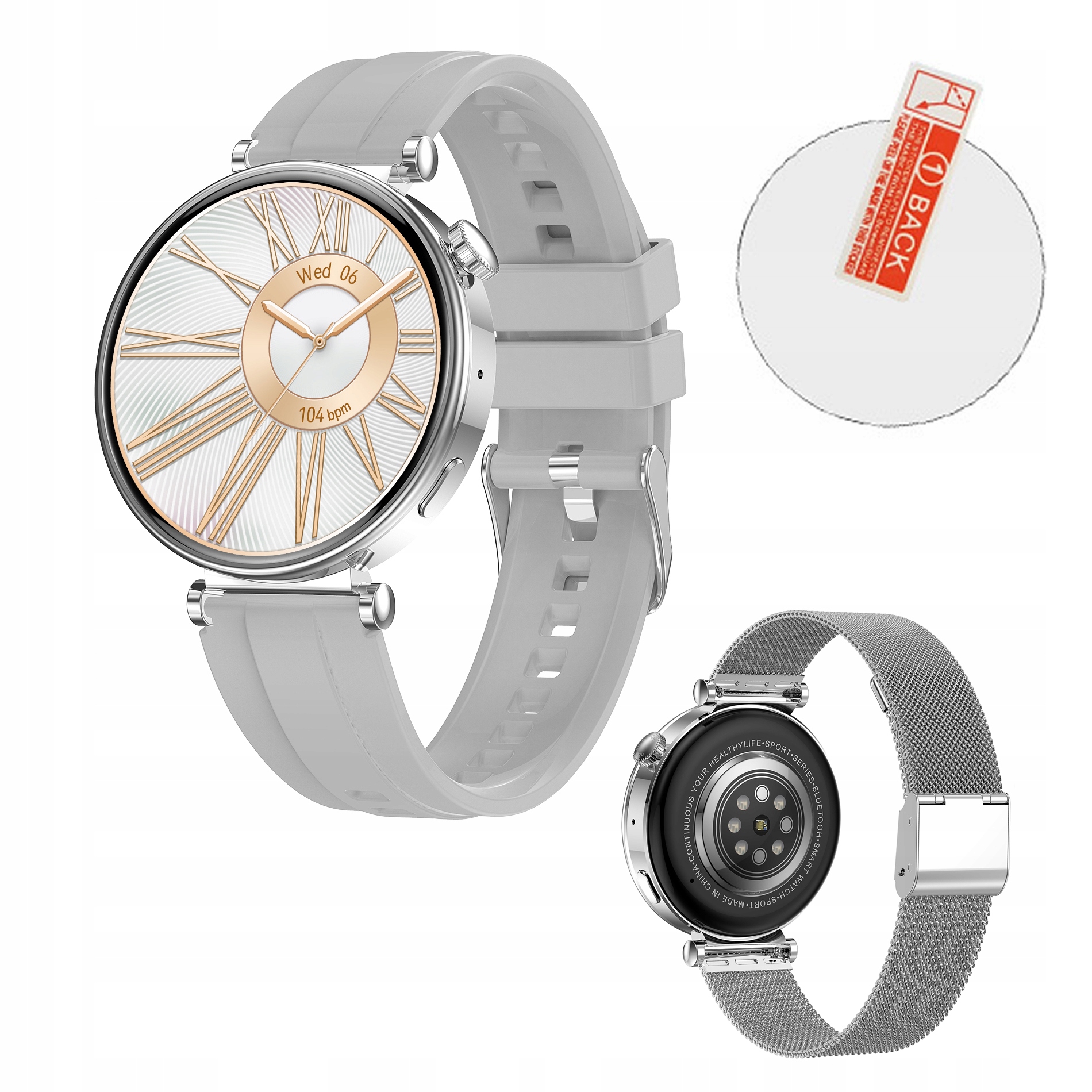 Smartwatch zegarek damski HK-41 srebrny AMOLED – Elegancja i funkcjonalność na nadgarstku