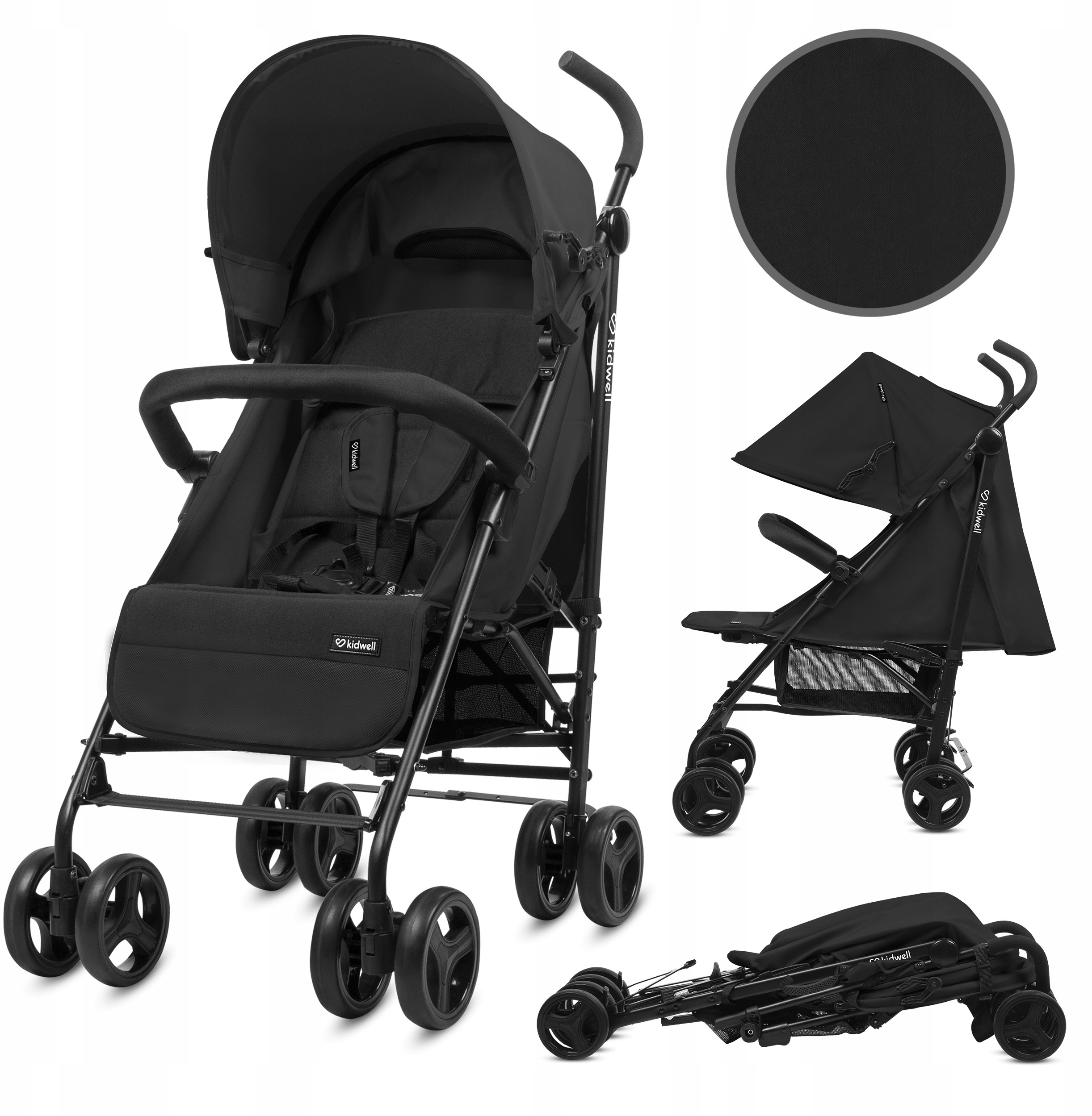 Wózek Kidwell Qugar Black – Idealny towarzysz spacerów z dzieckiem