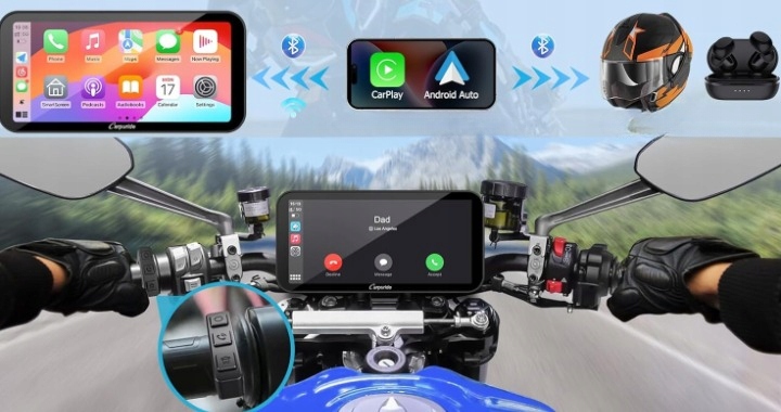Bezprzewodowy system CarPlay i Android Auto dla motocykli