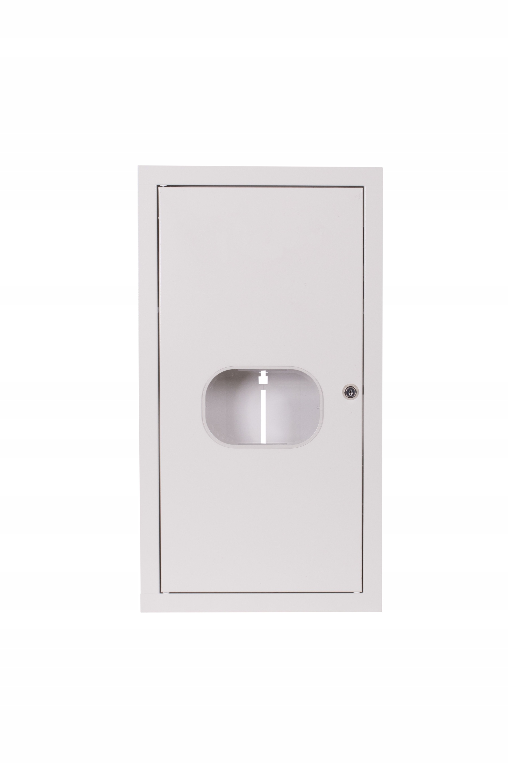 Metalowa konstrukcja z zamkiem i szybą