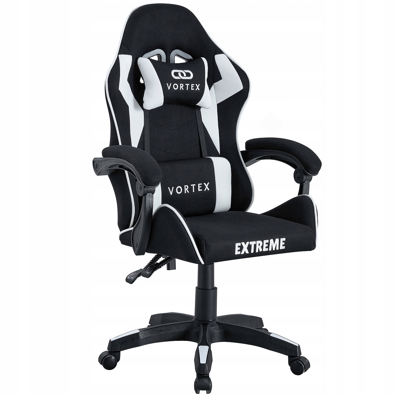 Fotel Gamingowy z tkaniny Vortex White – Komfort i styl dla graczy