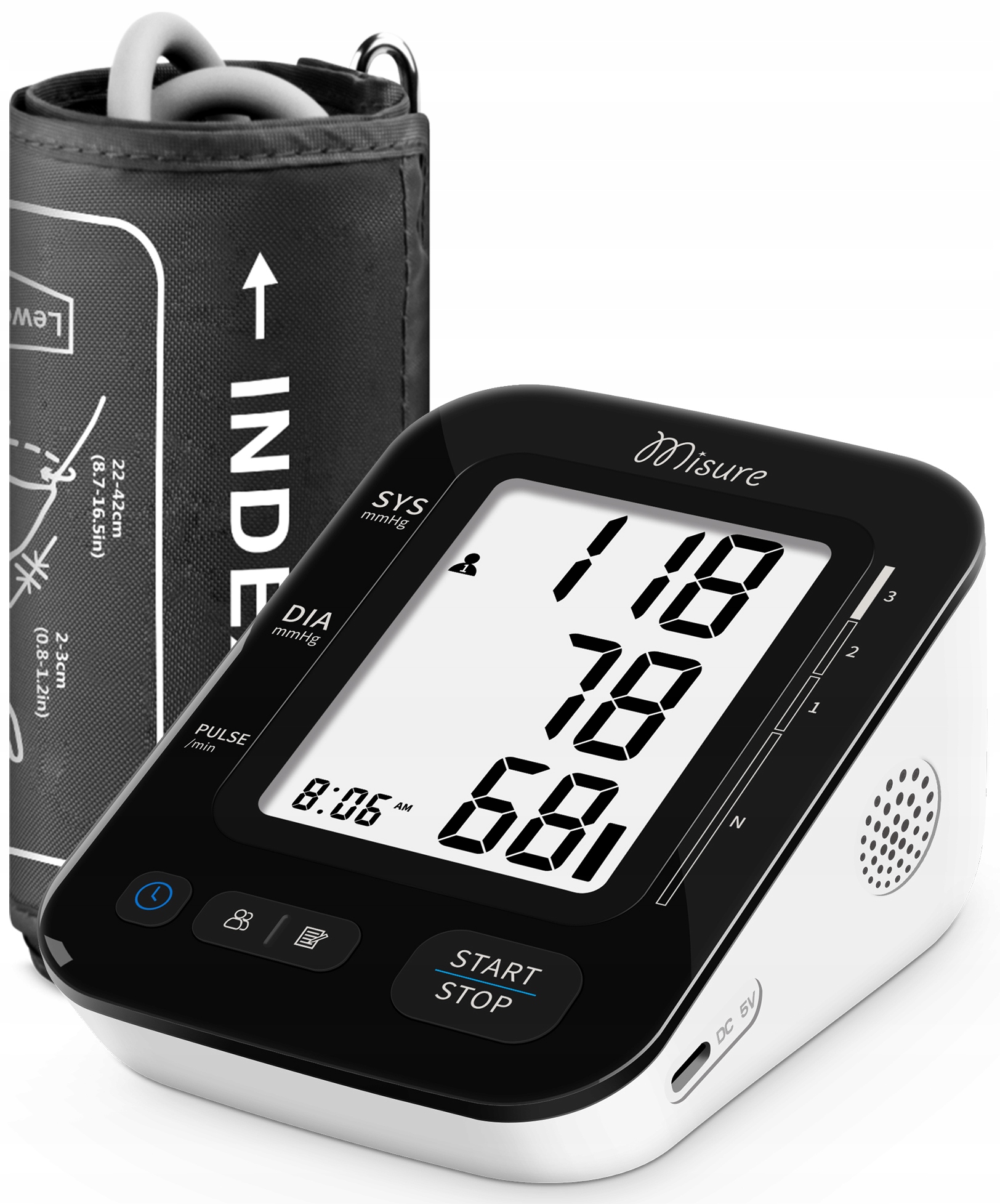 Duży podświetlany wyświetlacz LCD z funkcją głosową