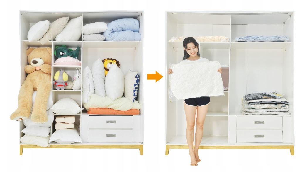 Przechowywanie różnych tekstyliów w workach próżniowych