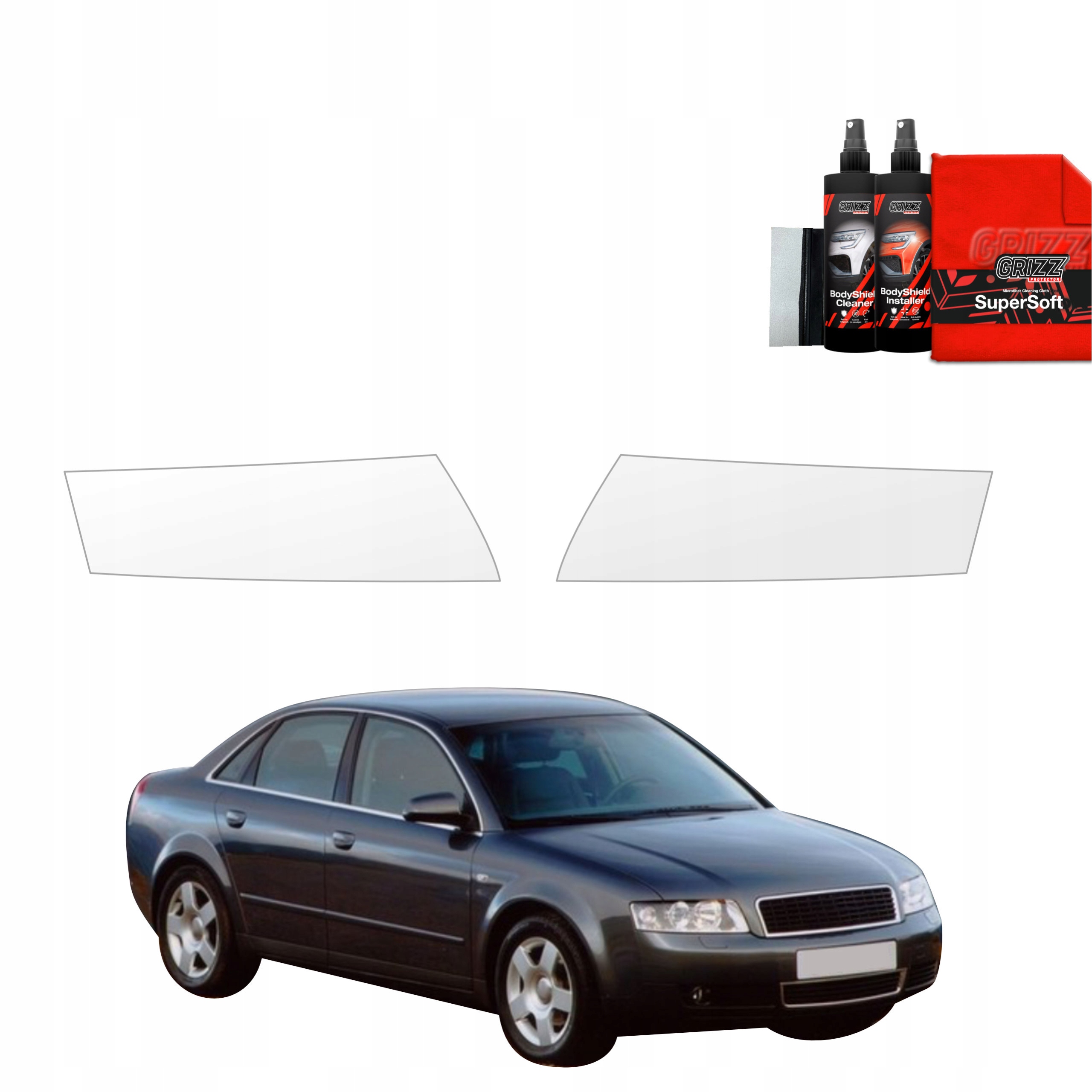 Folia ochronna na lampy GrizzGlass BodyShield do Audi A4 B6 Sedan (2000-2006) – Idealna ochrona dla Twojego auta