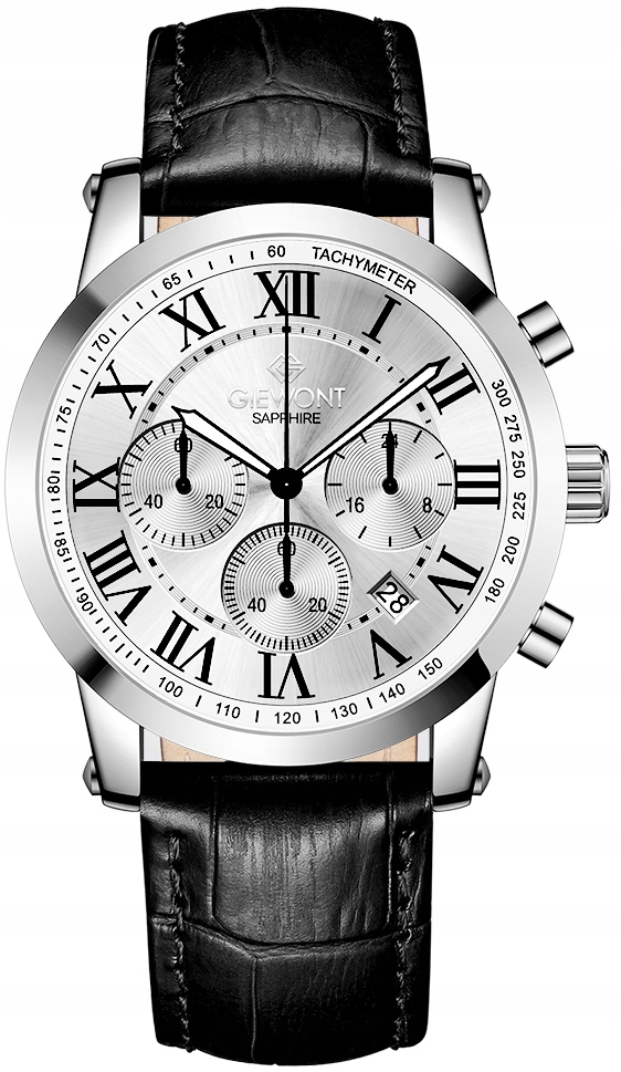 Zegarek Męski Giewont Chronograph Sapphire Srebrny GW6260-A1 – Elegancja i styl na każdą okazję