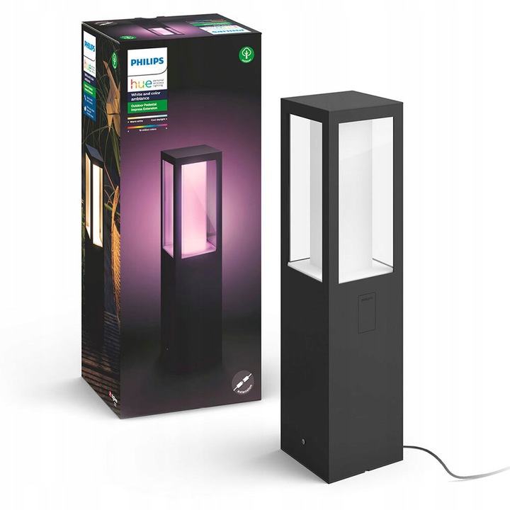 Philips Hue Impress LED lampa postumentowa czarna – Oświetlenie, które zmienia przestrzeń