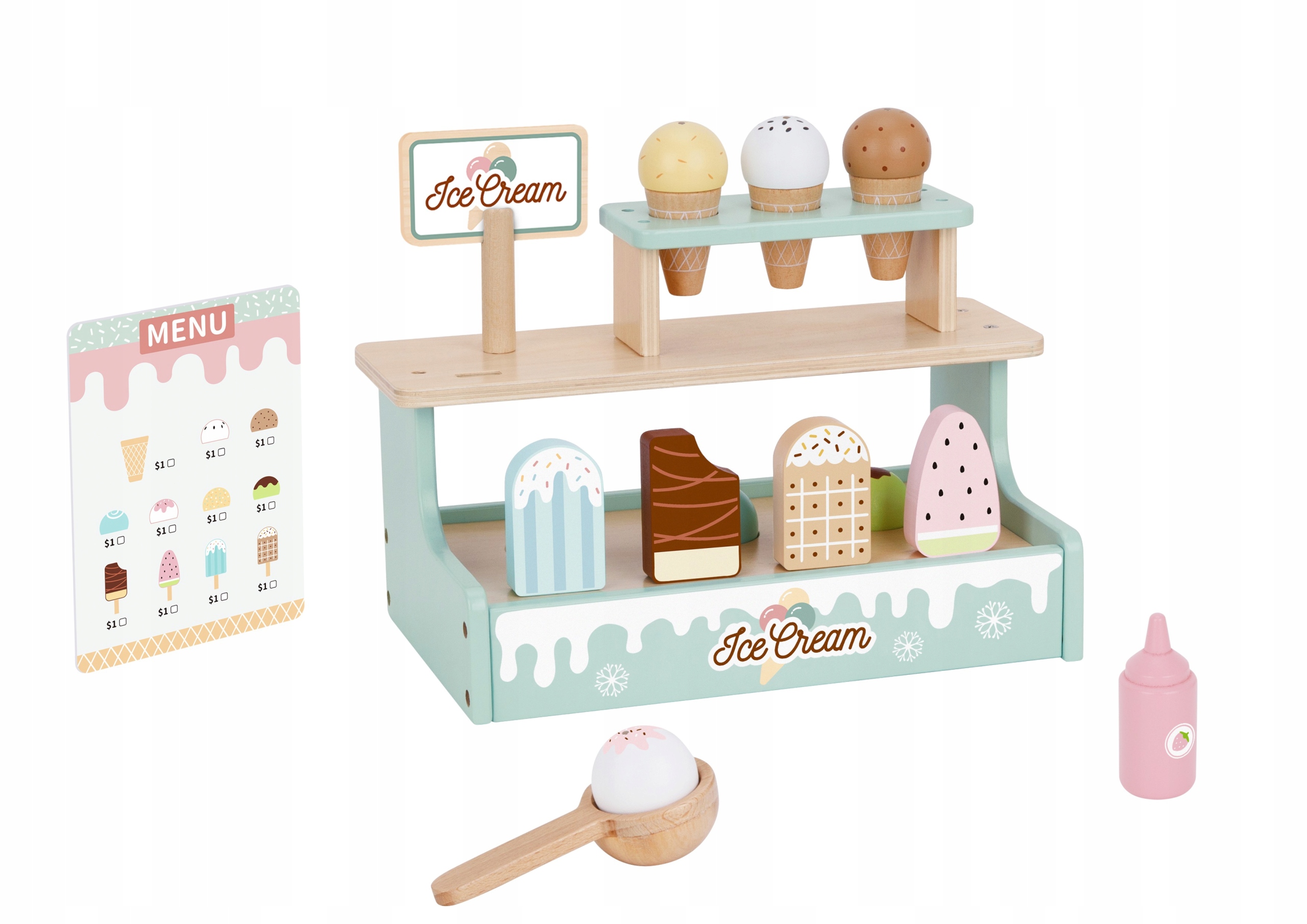 Stragan z Lodami Lodziarnia Drewniana – Kreatywna zabawa dla dzieci