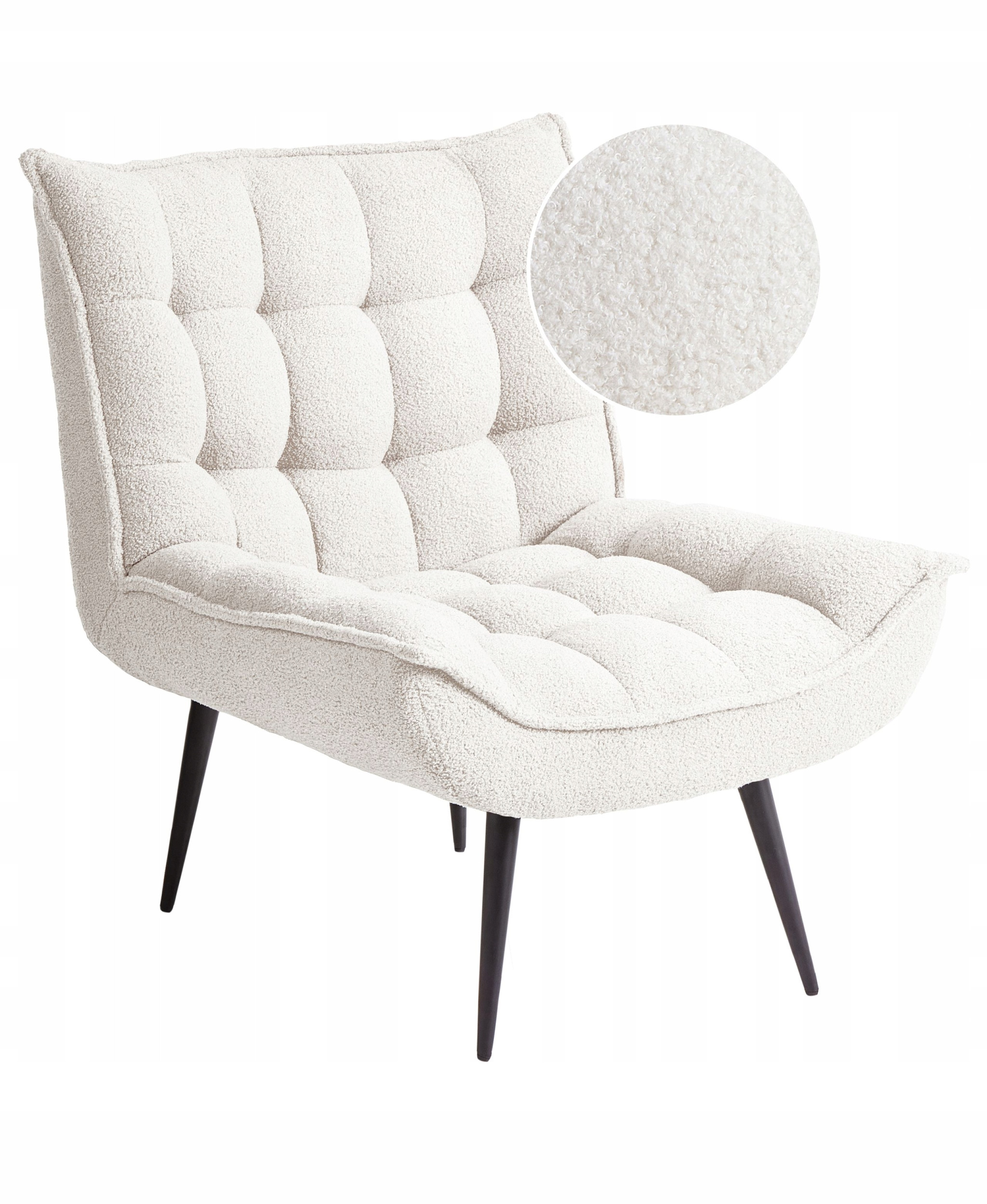 Fotel ALVESTA Boucle Biały – Komfort i elegancja w Twoim wnętrzu