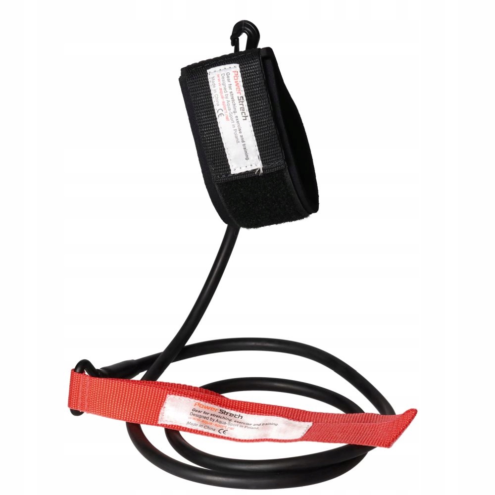 AQUA-SPORT POWERSTRECH DRYLAND SET RED – Guma do ćwiczeń na ląd z uchwytem i paskiem na kostki
