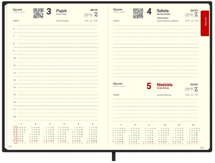 Kalendarium – Dzień na stronie z podziałem godzinowym