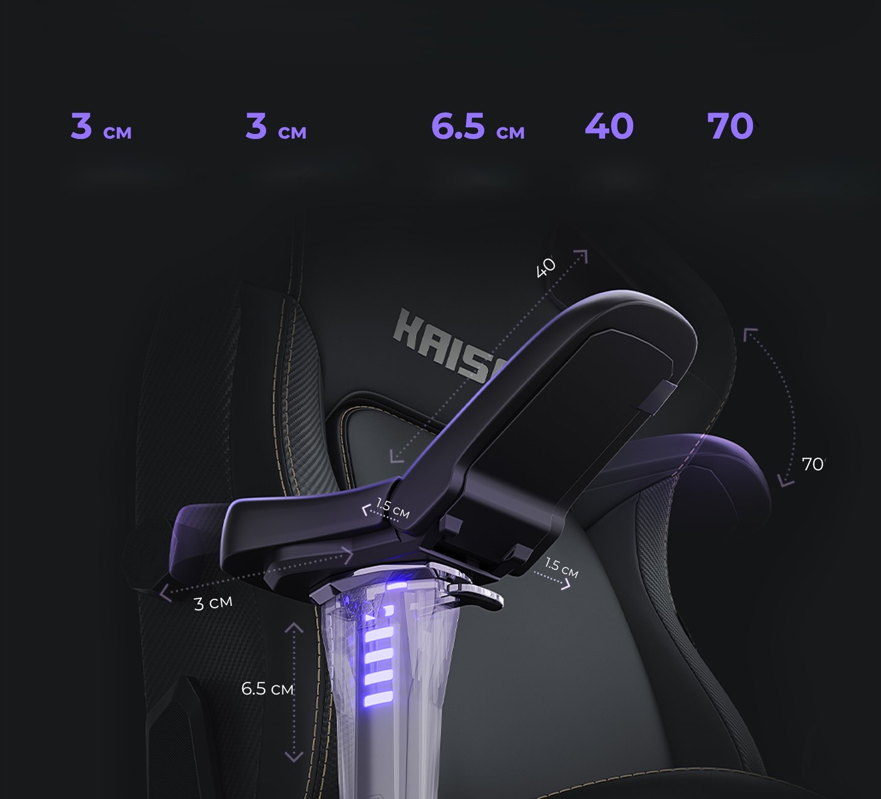 Regulowane podłokietniki 5D dla idealnego dopasowania