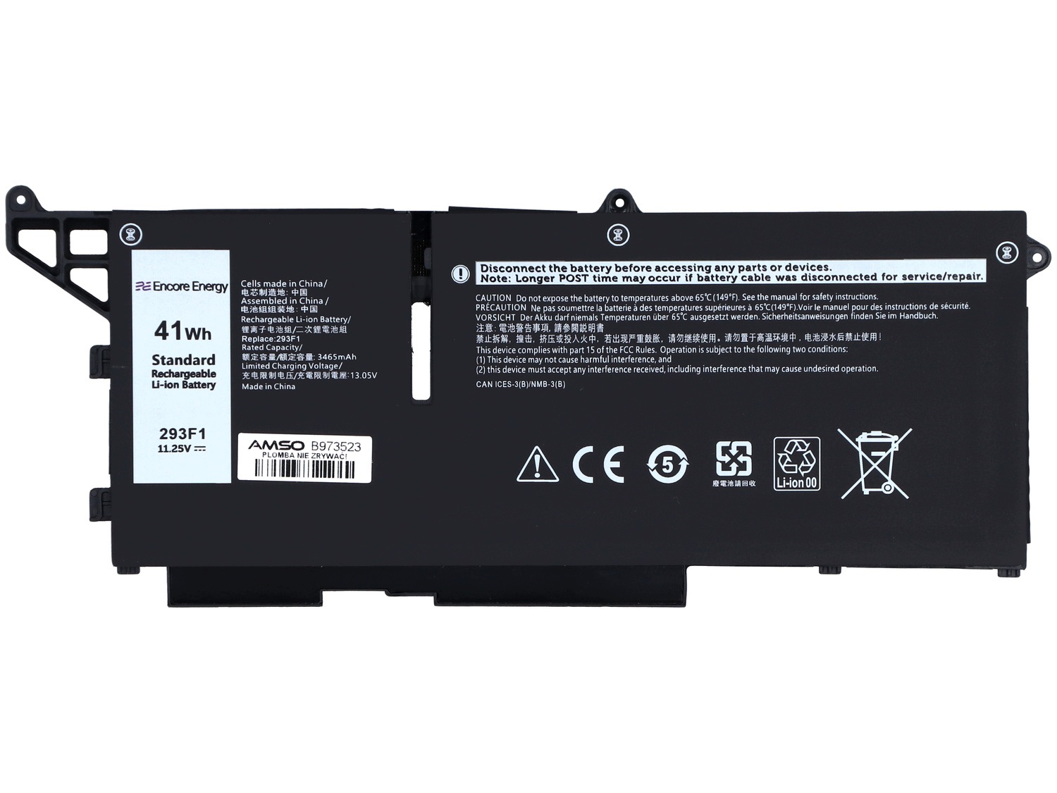 Pojemność baterii: 3465 mAh i 41 Wh