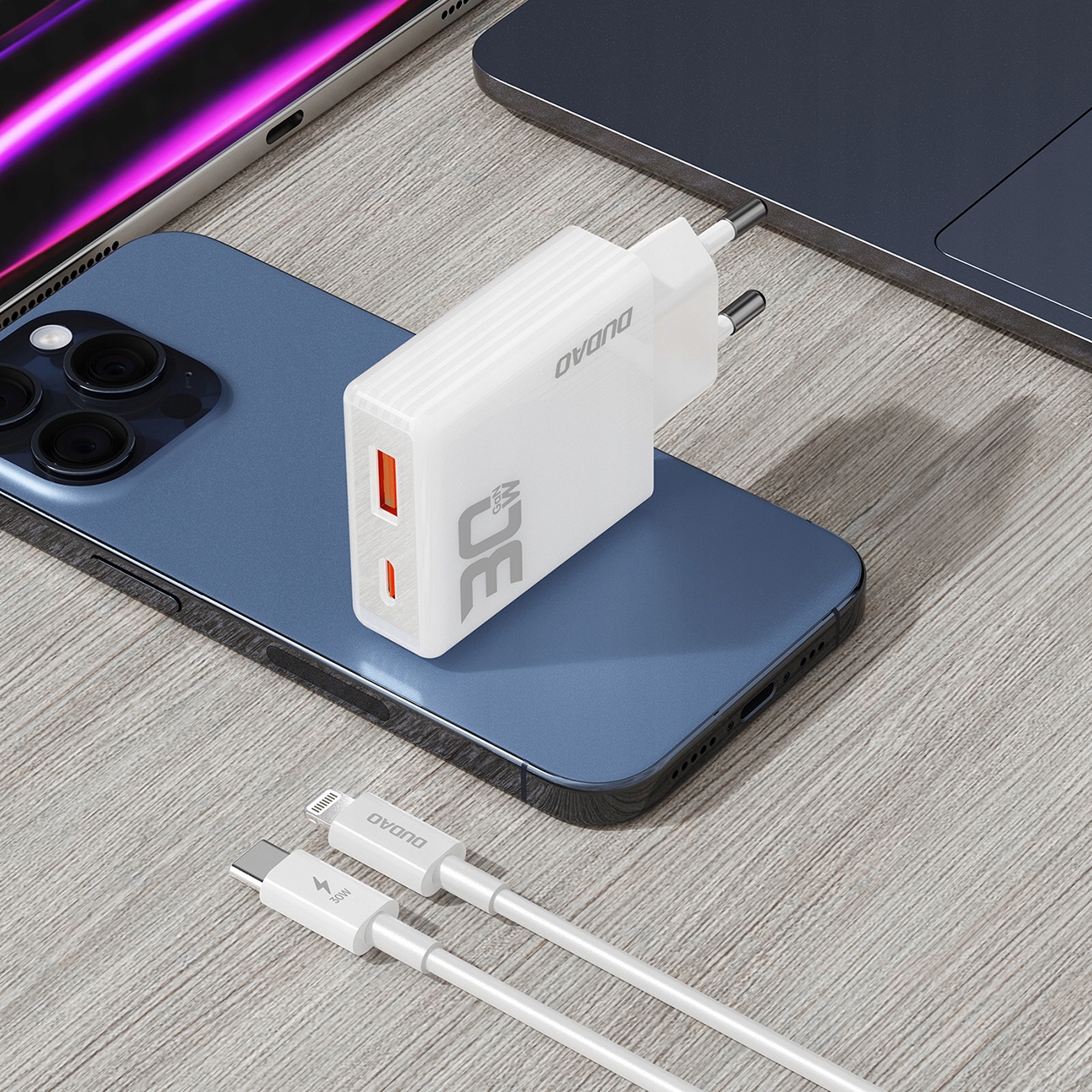 Ładowarka sieciowa GaN Dudao A30EUL 30W USB-A / USB-C – Szybkie i efektywne ładowanie