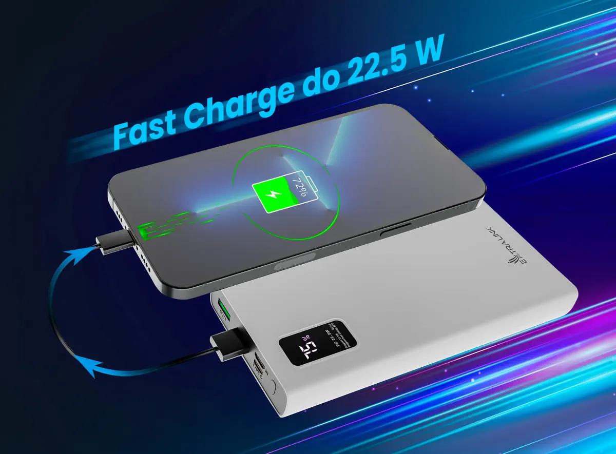 EXTRALINK EPB-067W 10000MAH FAST CHARGING POWER BANK BLACK
