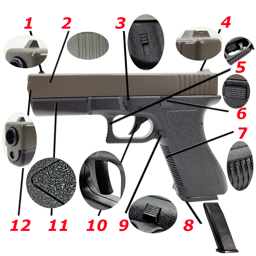 Pistolet Glock P80 ASG Na Kulki Metal Polimer wer wojsko+Granat Tomdorix