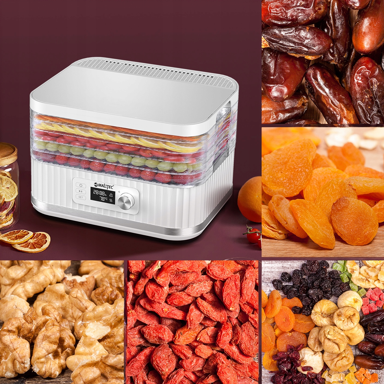 SUSZARKA DO GRZYBÓW OWOCÓW WARZYW SPOŻYWCZA 450W Liczba sit 5