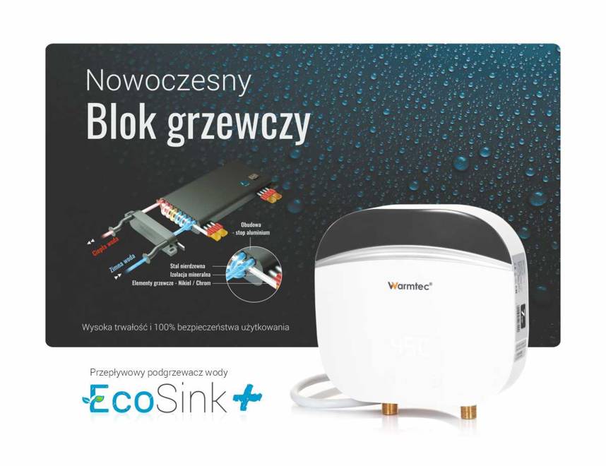 Przepływowy ogrzewacz wody Warmtec Ecosink+