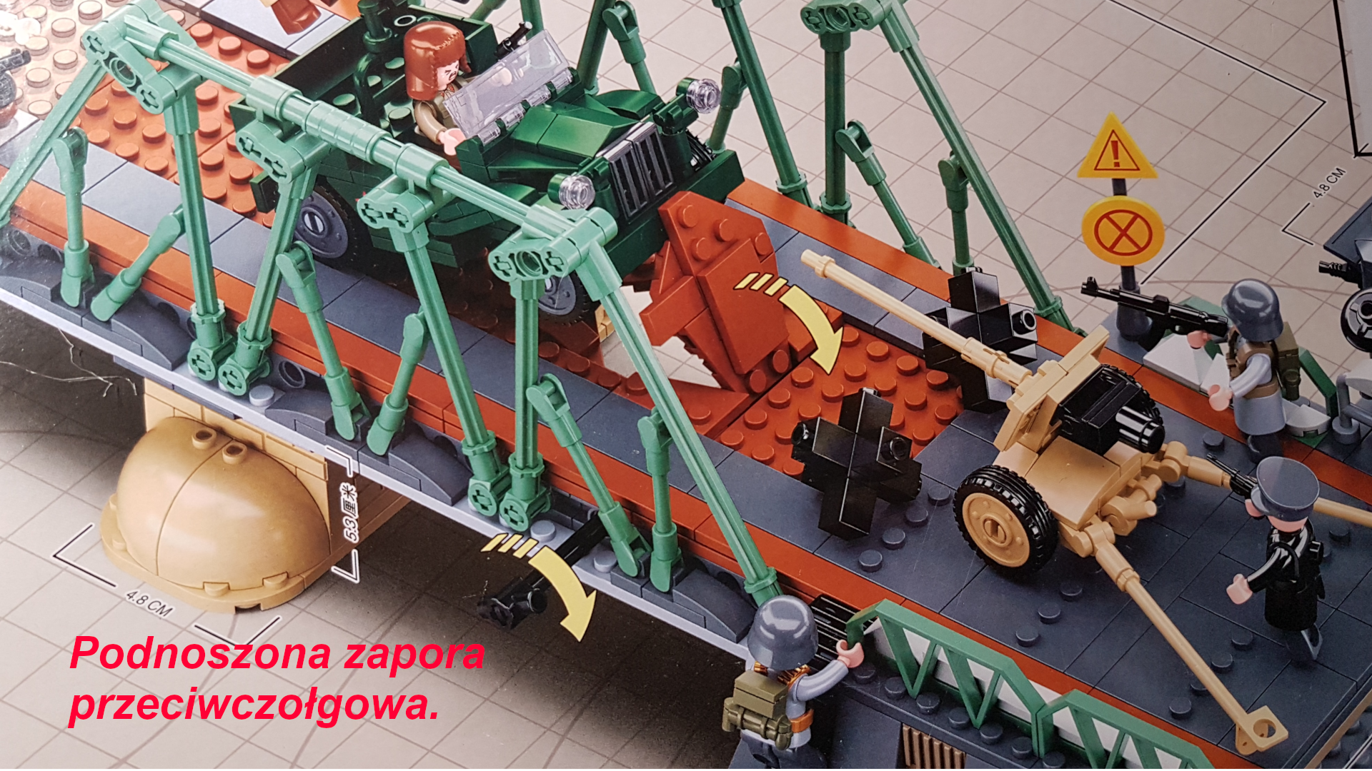 Klocki Bitwa Na Moście Jeep W Pułapce Armia Wojsko TOMDORIX