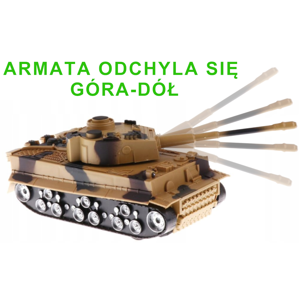 Tygrys RC Czołg Zdalnie Sterowany Na Pilota Radio Baterie Ze Świecącymi Reflektorami LED TOMDORIX