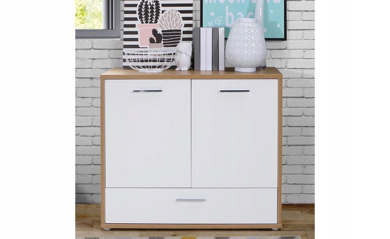 Komoda CHICORY biały/dąb riviera CHRK221-M213 Montaż meble do samodzielnego montażu