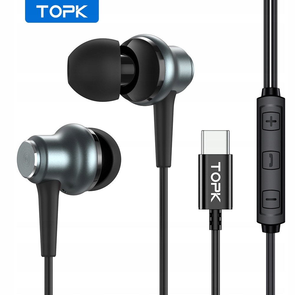 Słuchawki przewodowe z mikrofonem dokanałowe USB C EAN (GTIN) 5904639993021