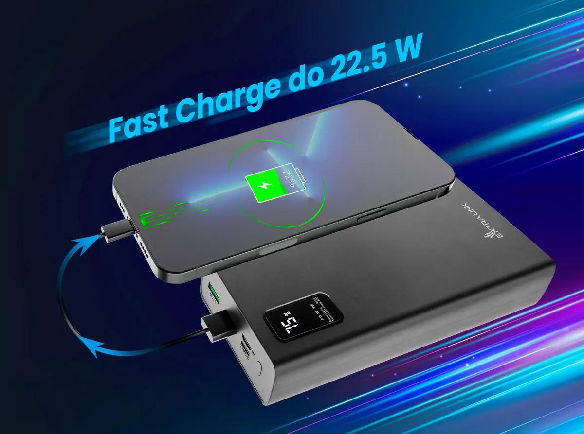 EXTRALINK EPB-068 20000MAH FAST CHARGING POWER BANK BLACK