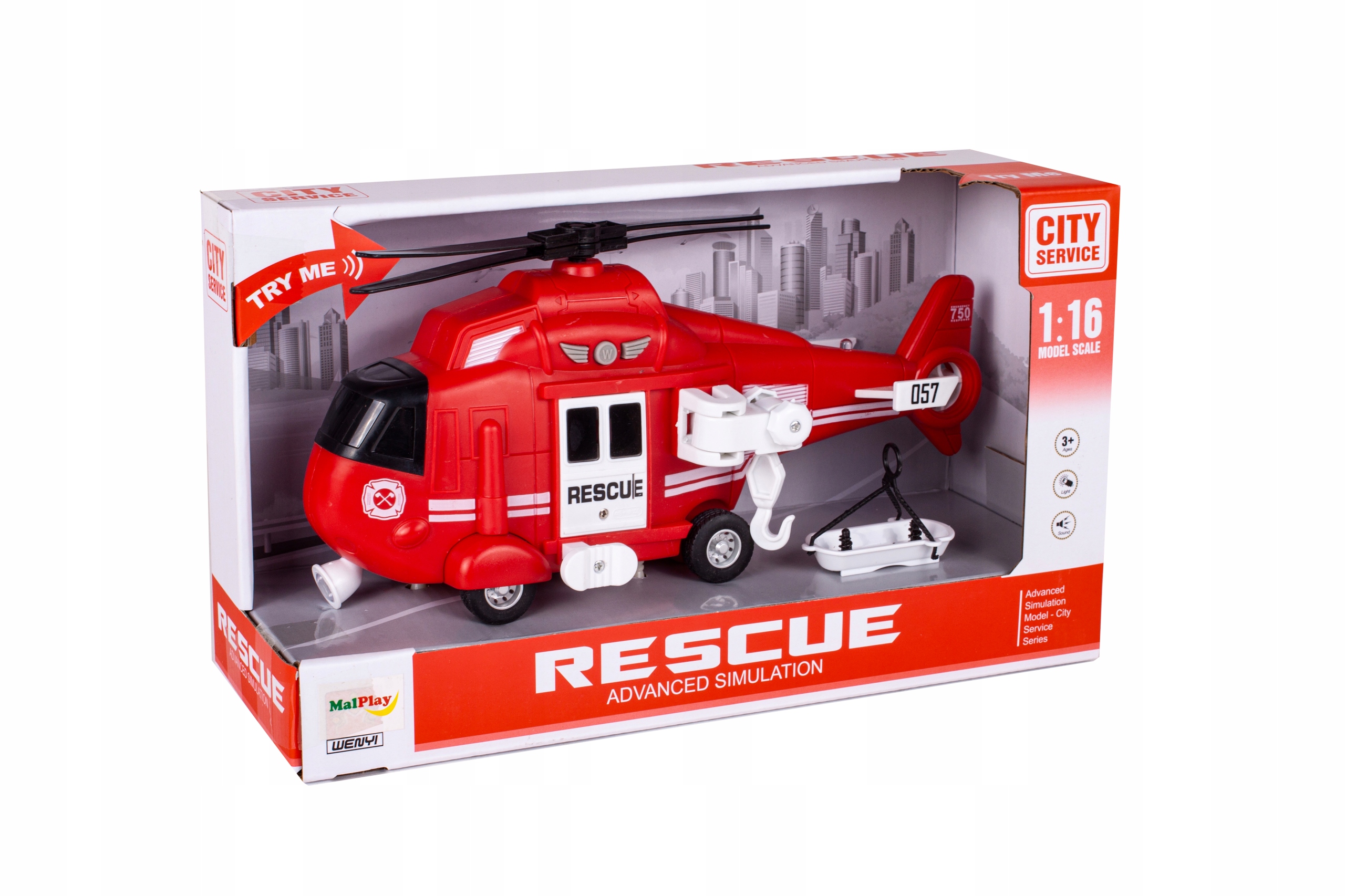 HELIKOPTER STRAŻY POŻARNEJ 1:16 ŚWIATŁO DŹWIĘK EAN (GTIN) 5901924227496