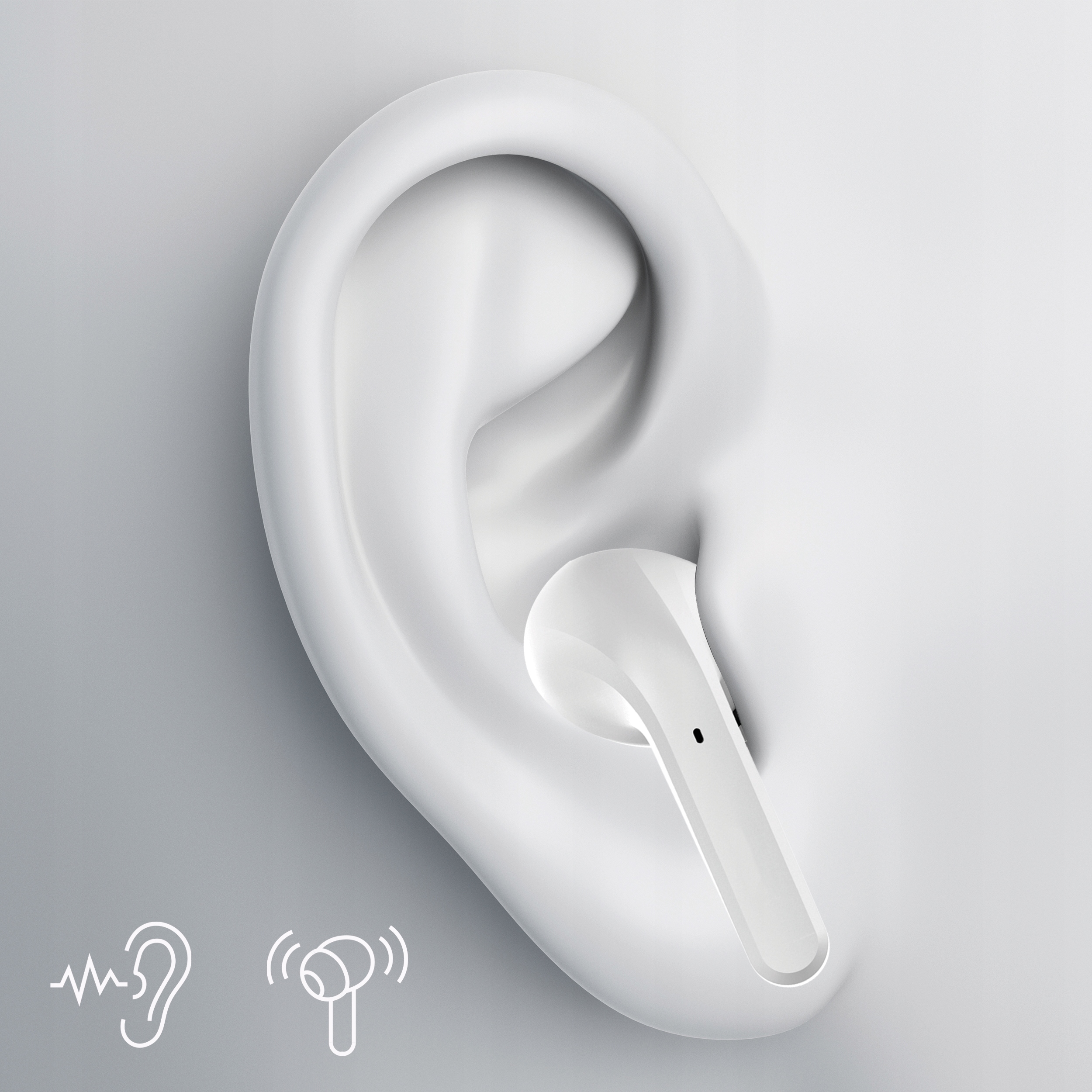 Forever słuchawki Bluetooth ANC TWE-210 Earp z etu Kolor dominujący biały