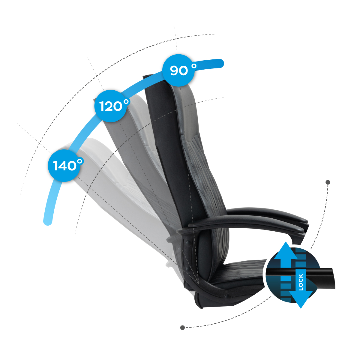 Mechanizm bujania fotela biurowego Boss 3.2 Black