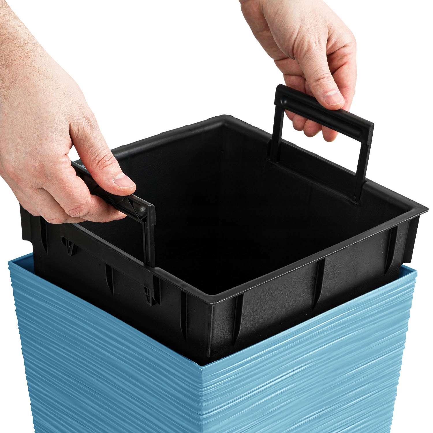 Doniczka na kwiaty Donica Furu DFSH265 Niebieska Marka Prosperplast