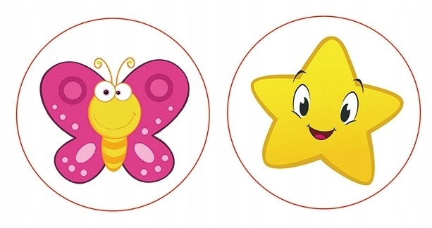 Termiczne naklejki na nocnik nauka sikania zestaw Szerokość 7 cm