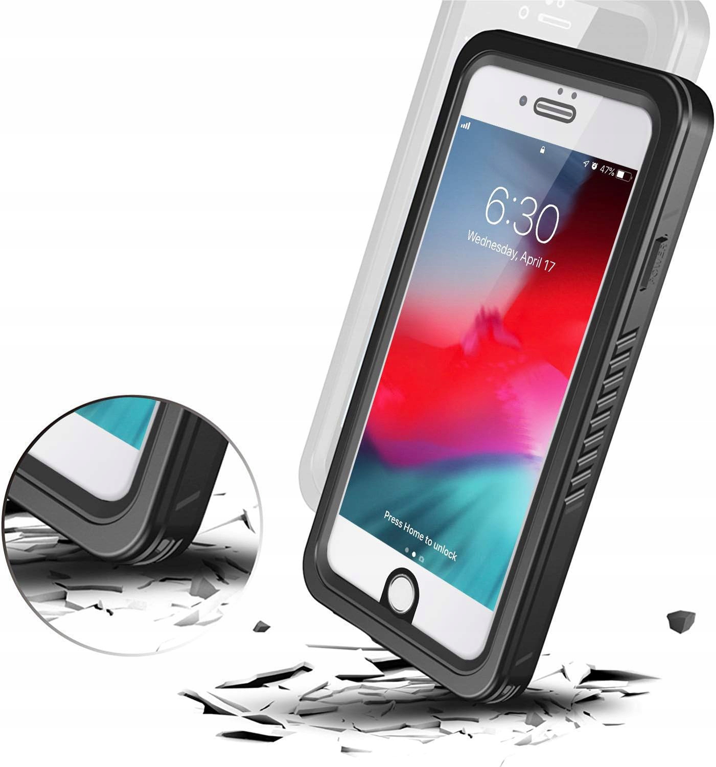 Etui Wodoodporne Braders do iPhone 7 / 8 / SE 2020 Kolor czarny