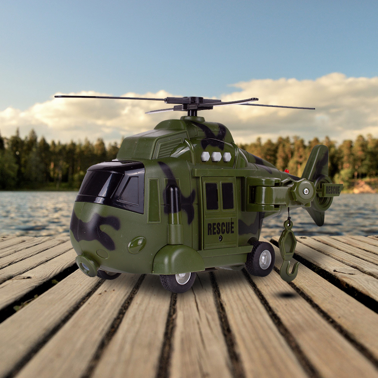 HELIKOPTER WOJSKOWY RATUNKOWY ŚWIATŁO DŹWIĘK DUŻY Waga produktu z opakowaniem jednostkowym 0.458 kg