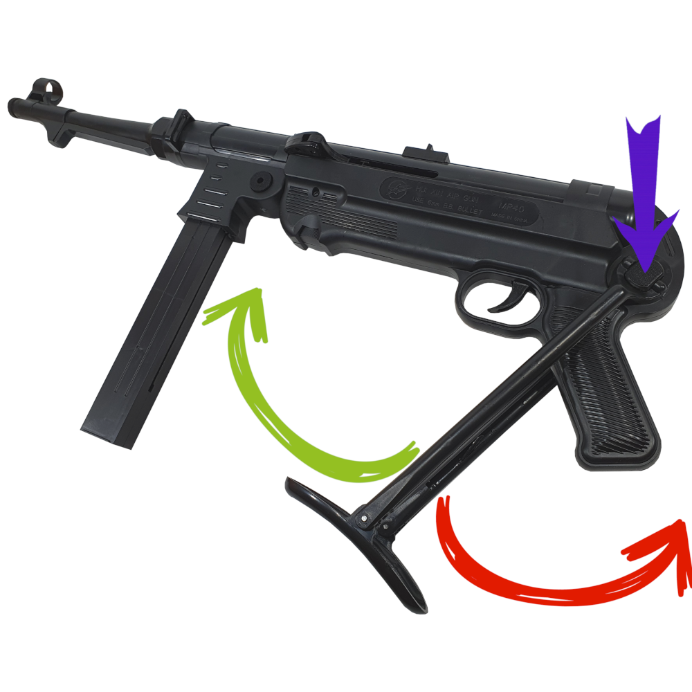 MP-40 SCHMEISSER Replika ASG Pistolet Maszynowy Na Kulki 6mm