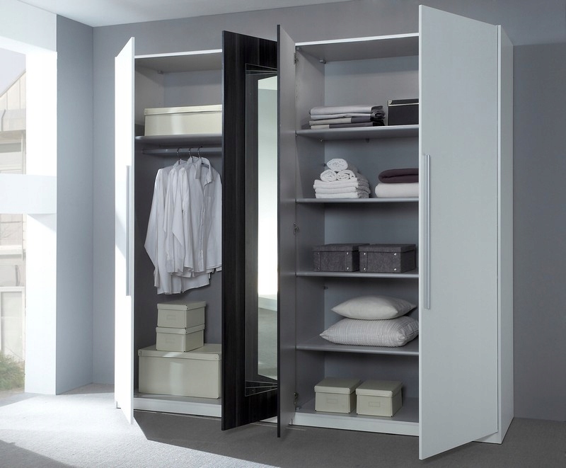 Szafa 4-drzwiowa VERA biała/czarna typ 20 Helvetia Liczba szuflad 0