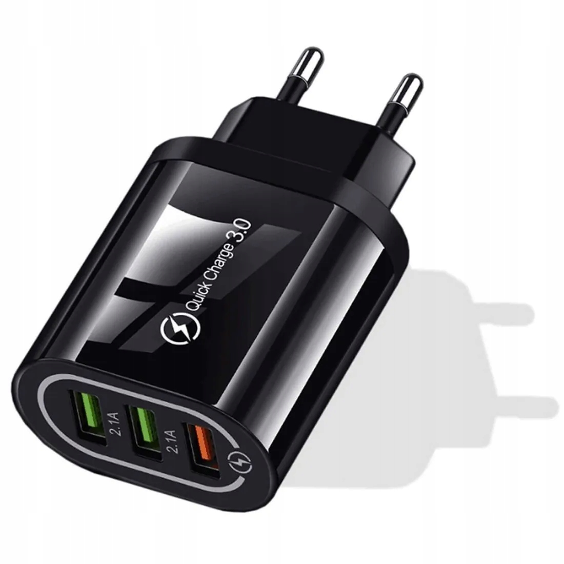 Szybka ładowarka Sieciowa 3 porty Quick Charge QC3 Prąd wyjściowy 2100 mA