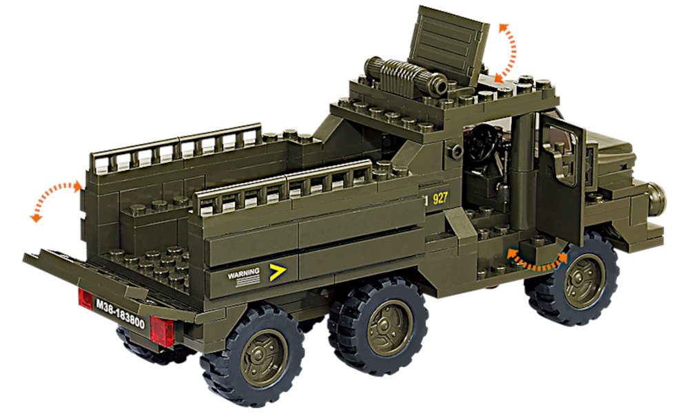 Klocki Wojsko Ciężarówka Transportowa Wojska, armia+4 figurki Tomdorix