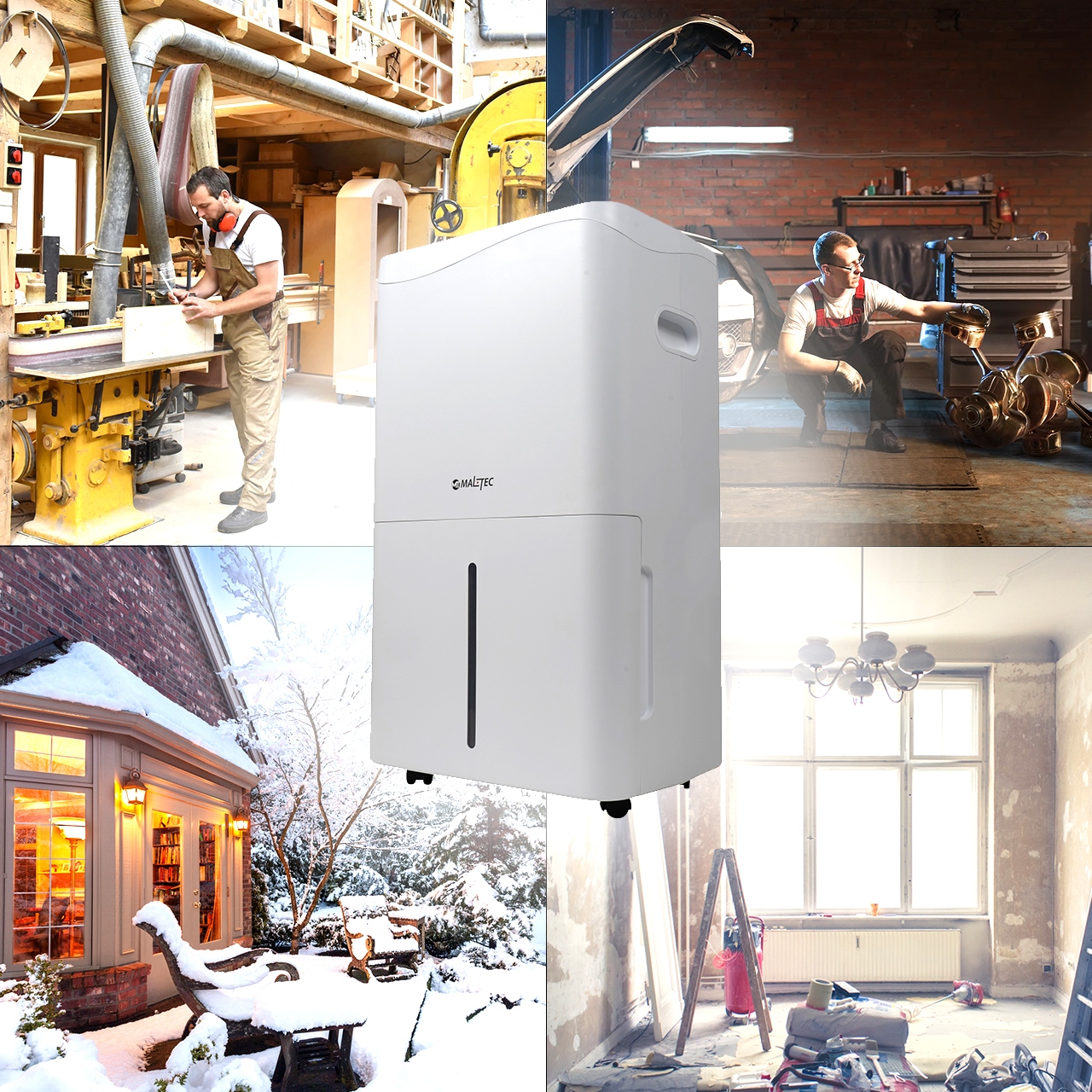 OSUSZACZ POWIETRZA POCHŁANIACZ WILGOCI 50L/H WiFi Funkcje urządzenia programator czasowy automatyczne wyłączanie regulacja prędkości higrometr higrostat zdalne sterowanie