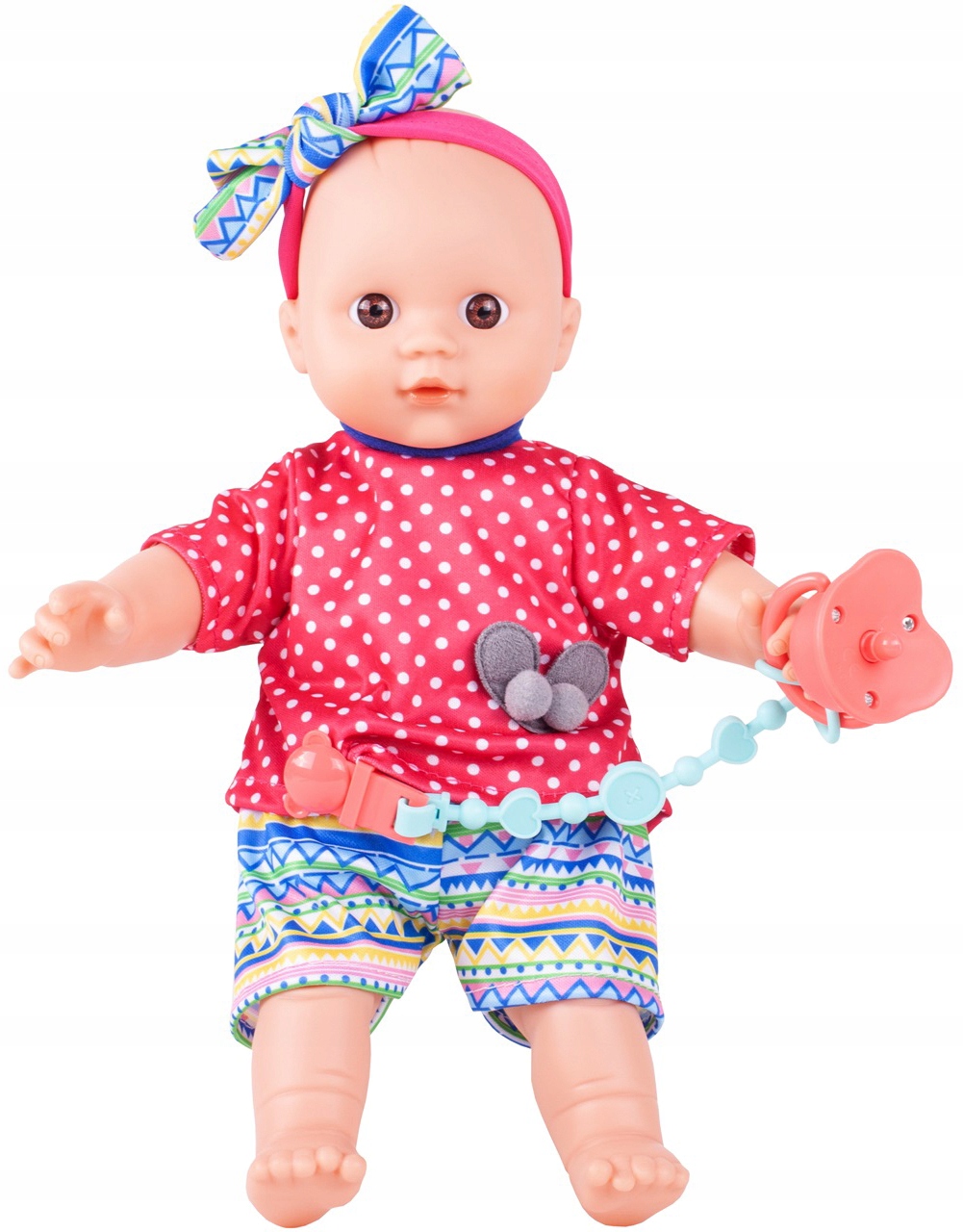 MIĘKKA LALKA BOBAS NIEMOWLAK INERAKTYWNY SMOCZEK Szerokość produktu 23 cm